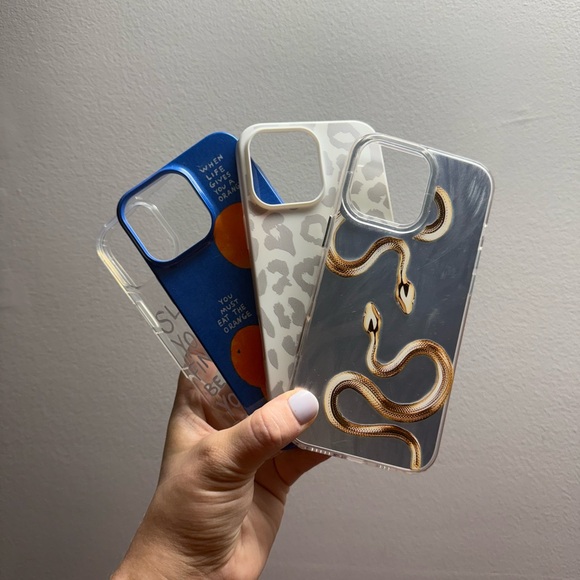 Other - Stylish iPhone 16 pro max Case Set - Blue, White, Gray